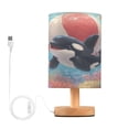 thumbnail image 2 of BZSMCE Decor Bedside Table Lamp Coral Orca Fun Printed, 2 of 7
