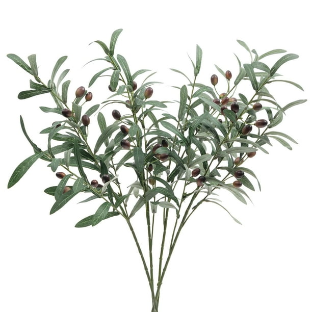 Ramas de olivo artificiales SHACOS, 4 unidades, 70 cm, para decoración del hogar