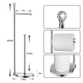 thumbnail image 3 of KASUNTO Toilet Paper Holder for Bathroom, Heavy Weighted Metal Free Standing Toilet Paper Storage with Crystal Ball, Toilet Paper Stand for Bathroom Accessories, Brushed Nickel [Holds MEGA Rolls], 3 of 7