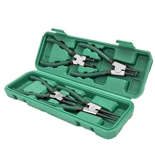 Alicates de alicates de anillo de ondulación 4x Circlip Kit de servicio pesado con removedor de anillo de acero alto de acero alto de acero alto de 7