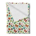 thumbnail image 2 of Animals Soft Flannel Fleece Throw Blanket, Colorful Composition of Summer Insects Happy Cheerful Bugs Nursery Illustration, Cozy Plush for Indoor and Outdoor Use, 50" x 60", Multicolor, by Ambesonne, 2 of 5