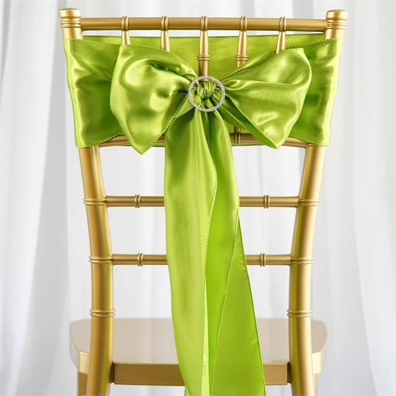 Efavormart 25pcs Sage Green SATIN Chair Sashes Tie Bows for Wedding ...