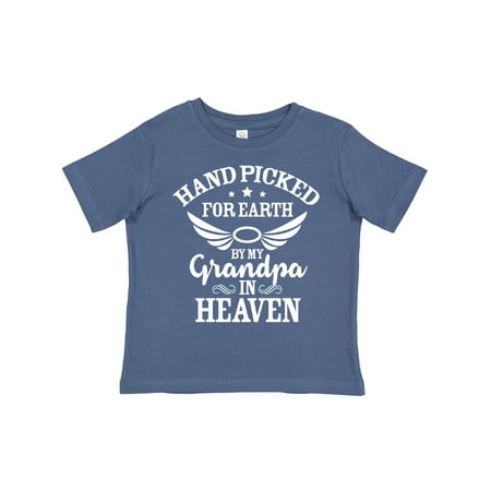 

Inktastic Handpicked for Earth by My Grandpa in Heaven Angel Wings Gift Toddler Boy or Toddler Girl T-Shirt