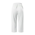thumbnail image 4 of Wangmeiwg Women Capri Yoga Pants Loose Soft Drawstring Workout Sweatpants Causal Pants With Pockets Pants for Women Work Casual High Waist Elastic, 4 of 5