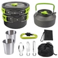 thumbnail image 1 of Sonducket Camping Cookware Kit Portable Cooking Equipment Pan  Set Pot Outdoor Kits de desorden para acampar Verde, 1 of 1