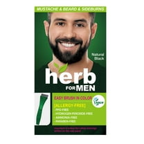 Herb For Men, PPD & Ammonia Free Mustache & Beard Dye, Vegan Natural Ingredients, Odorless, No More Skin Irritations from Coloring for Sensitive Skin – Natural Black.