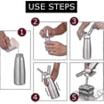thumbnail image 4 of Professional 500ml Whipped Cream Dispenser with 3 Stainless Steel Chargers for Kitchen Baking Dessert, 4 of 4