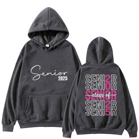 

WUDATI Senior 2025 Graduate Hoodie Unisex Script Heart Design High School College Sweatshirt Comfortable Casual Wear Perfect for School Senior Activities Graduation Gifts True to Size Available