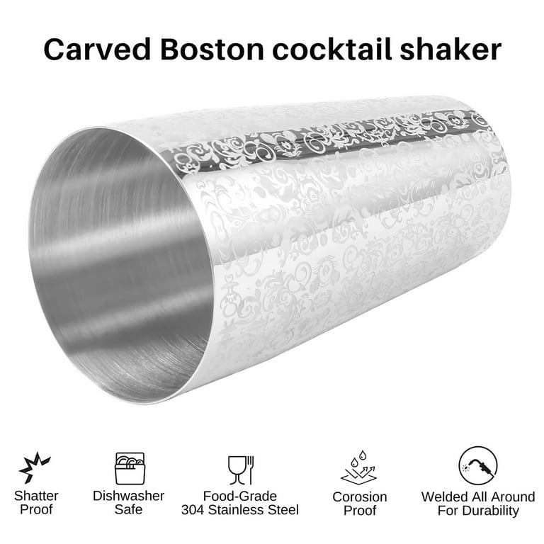 Viski Stainless Steel Shaker Tins, Set of 2 Boston Shaker Tins