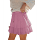 thumbnail image 2 of Falda Pantalón con Volantes y para Mujer, Estilo Casual, de Cintura Alta, Color Violeta, Talla M, 2 of 8