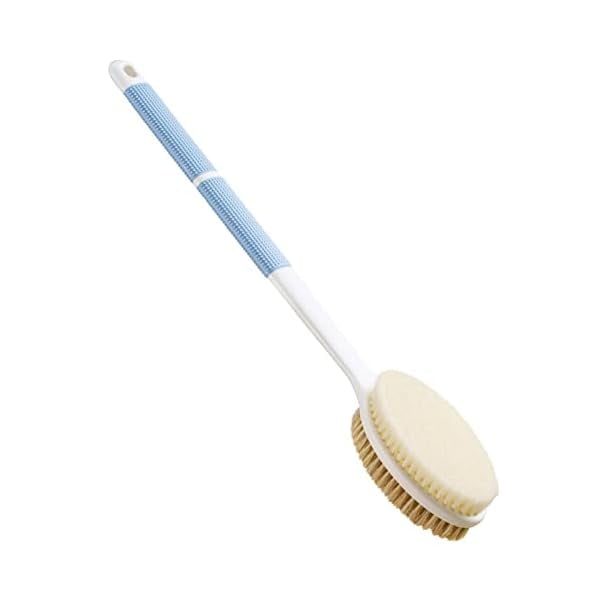 wonima11 Back Scrubber Anti Slip Long Handle for Shower, Dual-Sided Back Brush with Stiff and Soft Bristles,Body Exfoliator for Bath or Dry Brush.
