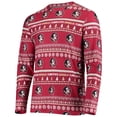 thumbnail image 2 of Men's Concepts Sport Garnet Florida State Seminoles Ugly Sweater Knit Long Sleeve Top and Pant Set, 2 of 5