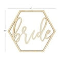 thumbnail image 3 of Koyal Wholesale Bride Groom Chair Signs, Set of 2 Scripted Hexagon Laser Cut Wood Chair Back Signs, 3 of 3