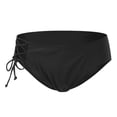 thumbnail image 2 of AOMPMSDX Women Plus Size High Waist Bikini Bottoms Swim Briefs Beach Shorts Ruched Bottom High Cut Swim Bottom Full Coverage Swimsuit Bottom Sports Yoga Shorts Swimbottom Black M, 2 of 5