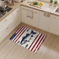 thumbnail image 2 of ODIKA Vintage Fish Bass Fishing Theme Lure Motif Stars Stripes Border for Entryway, Kitchen, Mudroom, Stain Resistant Flatwoven, 2 of 7
