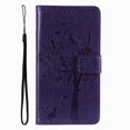 thumbnail image 1 of Wallet Case For Huawei P Smart 2018 2019 2020 2021 P8 P9 P20 P30 P40 Lite Pro 2017 Cute Cat Tree Card Slots Protect Cover D06F Purple For P20 Lite 2018, 1 of 6