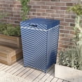 thumbnail image 4 of Furniture of America Azur Outdoor Metal Wicker Trash Can in Navy 2PC Set, 4 of 11