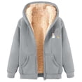 thumbnail image 2 of LVHAOGJOB Womens Fleece Jackets Sherpa Lined Winter Long Sleeve Hoodie Plus Size Warmth Print Coats for Women Zipper, 2 of 4