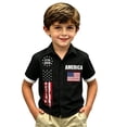 thumbnail image 4 of WEIGFI Toddler Baby Boys T-Shirts Independence Day American Flag Graphic Print Patriotic Short Sleeve Casual Summer Lapel Cute Beach Top,Black1,5-6 Years, 4 of 4