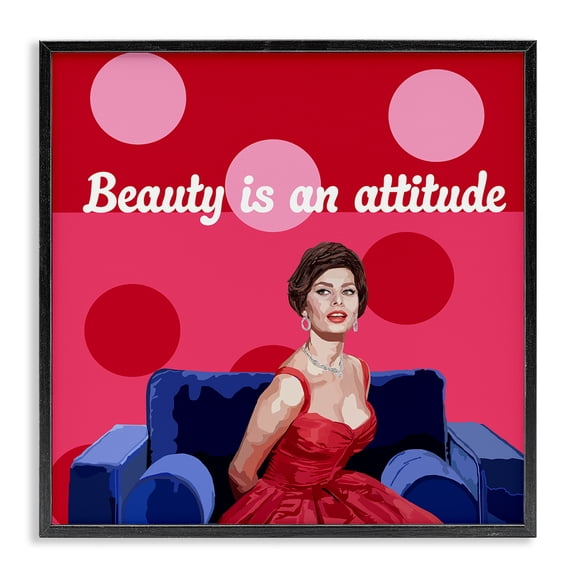 Stupell Industries Beauty Is An Attitude Black Framed Giclee Art, design by Lynnda Rakos