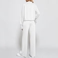 thumbnail image 3 of Fgvctg Sweat Set for Women 2 Piece Tracksuits Set Half Zip Sweatshirt Fleece Wide Leg Sweatpants Fall Athletic Jogger Lounge Sweatsuits with Pockets White XL, 3 of 3