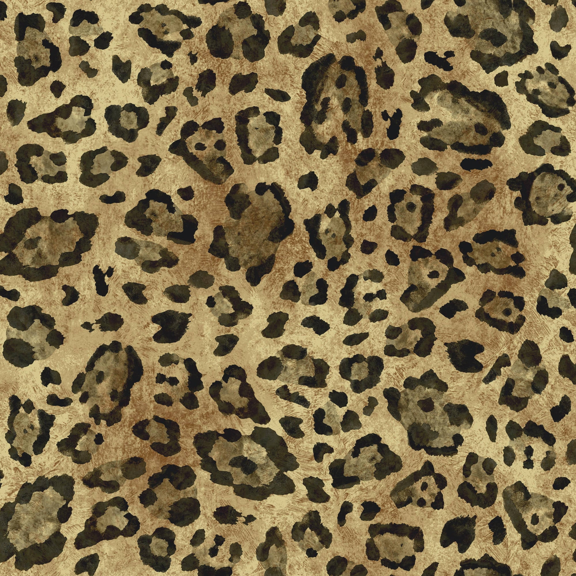 York Wallcoverings Jungle Chic Brown Animal Print Leopard Spray and