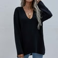 thumbnail image 2 of JINMGG 2024 Fall Winter Plus Size Sweaters for Women Clearance,Women's Fashion Long Sleeves V Neck Loose Pullover Tops Blouse Knitted Sweater, 2 of 5