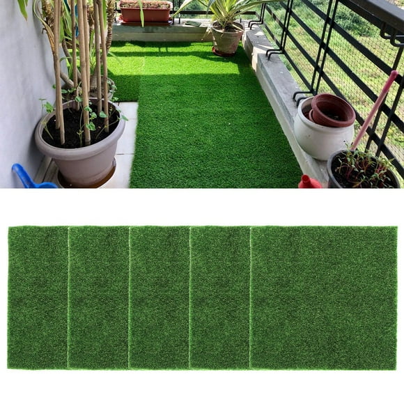 LHCER 5Pcs Square‑Shaped Garden Artificial Grass Lawn Turf DIY Miniature Landscape Decoration 30x30cm,Simulated Lawn,Artificial Lawn Turf