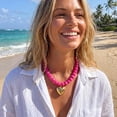 thumbnail image 3 of Leaf Resin Chunky Beaded Necklace for Women, Simple Modern Style Necklace Jewelry Accessory, 3 of 6