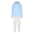 thumbnail image 4 of Moxiu Womens 2 Piece Outfits Color Block Match Light Blue Hoodie and White Jogger Sweatpants Y2K Tracksuit Sweatsuit Set Fall Winter Workout Suits Light Blue,XXL, 4 of 4