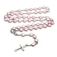 thumbnail image 3 of Gieenan Catholic Cross Rosary Necklaces Heart-shaped Cross Pendant Christian Long Chain, 3 of 6