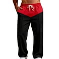 thumbnail image 2 of Kakii Men's Baggy Sweatpants Color Block Drawstring Wide Leg Sweatpants Athletic Sweat Pants Joggers, 2 of 9