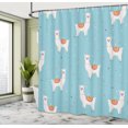 thumbnail image 4 of Ambesonne Animals Shower Curtain, Llamas Pattern and Dots, 69"Wx84"L, Multicolor, 4 of 4