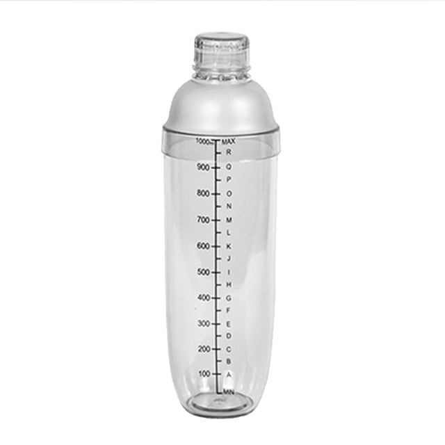 Coctelera transparente de 1000 ml para cócteles, vino, leche, té y otras bebidas (blanca)