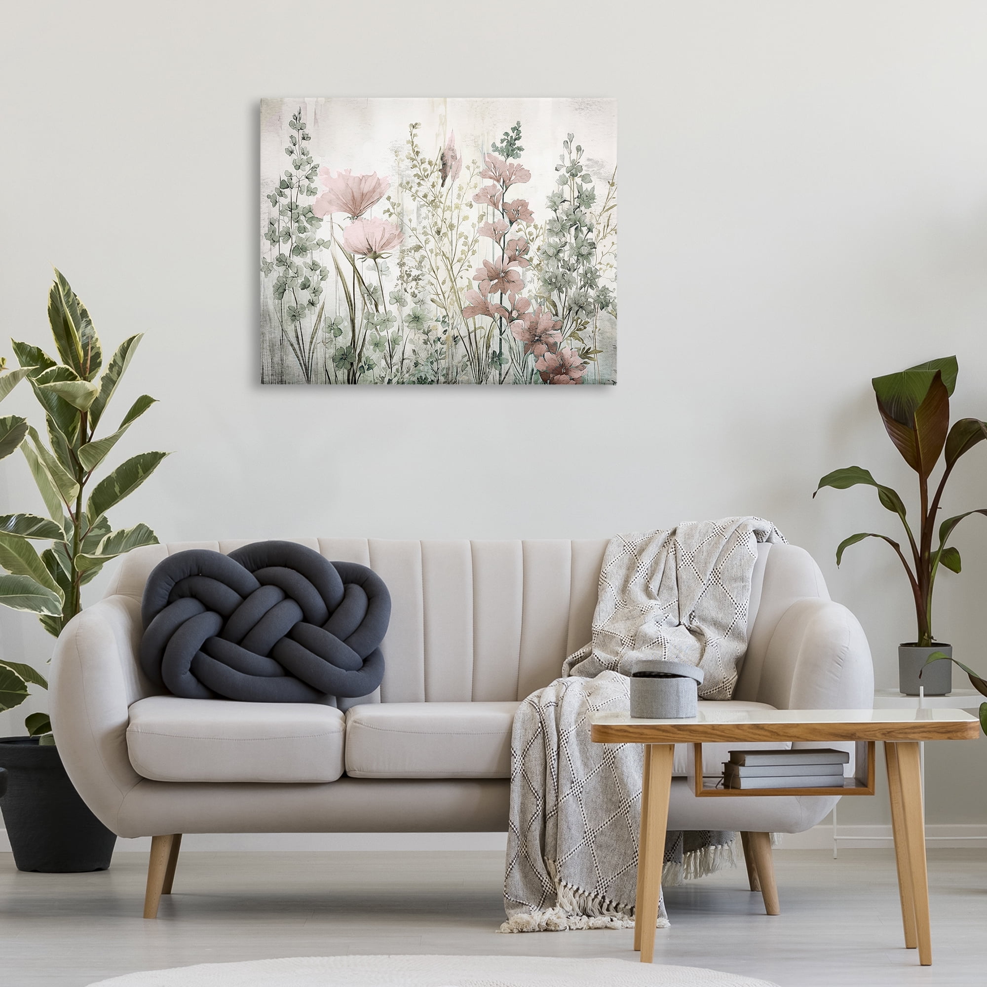 Stupell Industries Blush Wildflower Sprigs Plants & Flowers Painting Wrapped Canvas Art Print Wall Art, 40 x 30