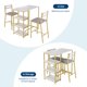 thumbnail image 4 of Comedor Compacto de 3 Piezas - Mesa con Repisas Integradas y 2 Sillas Acolchadas en Cuero PU - Diseño para Apartamentos, Cocinas Pequeñas o Comedores - Mármol Blanco y Dorado, 4 of 8