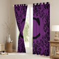thumbnail image 3 of Homewish Bohemian Damask Print Blackout Curtains Set of 2 (52x84 Each), Purple Hippie Damask Floral Window Curtains, Vintage Letter C Curtains and Drapes, Curtains and Drapes Home Decor, 3 of 6