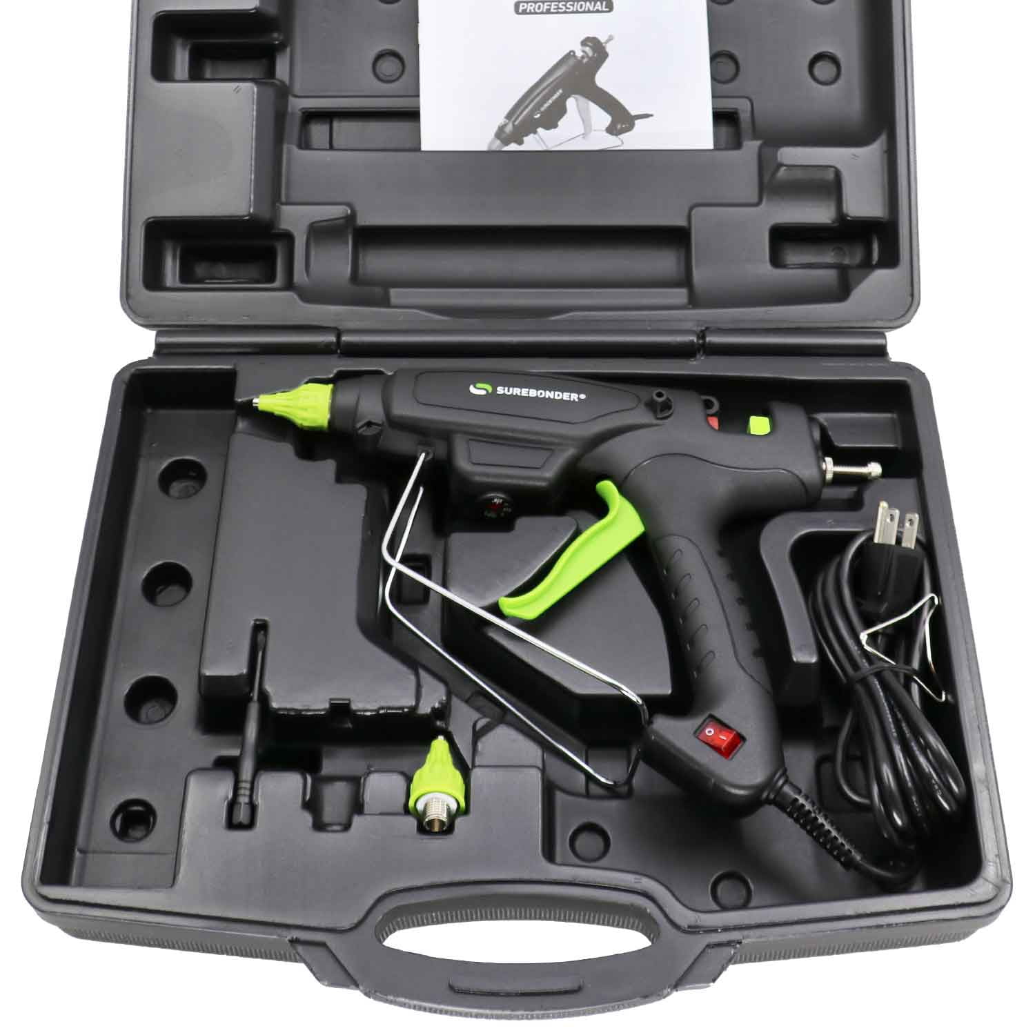 PRO2-220 220 Watt Adjustable Temperature Professional Heavy Duty Hot Melt Glue Gun - Uses full size, 7/16" sticks