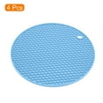 thumbnail image 3 of Unique Bargains 4pcs Silicone Trivets for Hot Pots, Hot Pads Pot Holders, Heat Resistant Trivets for Hot Dishes-Sky Blue, 3 of 5