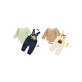 thumbnail image 3 of Gupgi Tenue d'Automne pour Bébé Garçon Fille Combinaison à Manches Longues Rayée Dinosaure Combinaison Gaufrée Ensemble 2 Pcs, 3 of 9