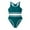 Dark Green, variant on Girls Bikini Swimwear Set 2 Piece High Waist Adjustable Straps Sporty Beach Bathing Suit for Teens Youth Summer Swimsuits