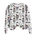 thumbnail image 6 of YVNAURA Women’s Casual Fall Halloween Graphic Crewneck Sweatshirt Oversized Long Sleeve Loose Fit Pullover Pumpkin Ghost Bat Print Spooky Top 1 Pack, White,L, 6 of 6