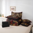 thumbnail image 6 of meiyoeat Rustic Cabin Deer 7pcs Queen Bedding,Jungle Wildlife Bedding Comforter Set Queen For Men Women,Black Reversible, 6 of 7