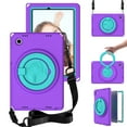 thumbnail image 2 of Feishell Case for Samsung Galaxy Tab A8 10.5"(SM-X200/X205/X207) with Built-in Screen Protector,Shockproof Rugged 360 Rotatable Folding Handle Kickstand Kids EVA Case Cover with Shoulder Strap,Purple, 2 of 8