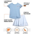 thumbnail image 2 of RBX Girls Skorts Set Short Sleeve Ribbed Shirt and Stylish Ruffle Bike Skort for Girls 2 Piece, 2 of 7