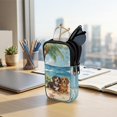 thumbnail image 7 of SEANATIVE Soft Neoprene Zipper Eyeglasses Pouch with Double Compartment Glasses Case Water-Resistant Lightweight Portable Eyewear Holder Bag for Women Men, Beach Dachshund Dog Starfish Palm Tree, 7 of 7