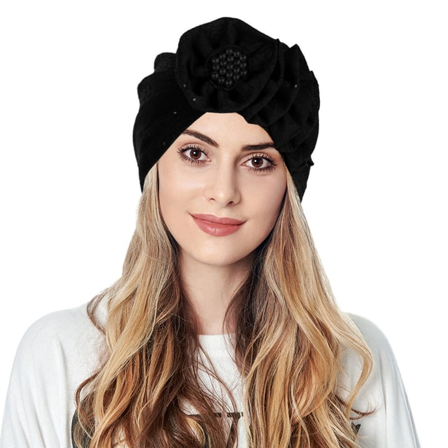 Turbans pour Femmes Bonnet Fleurs Bonnet Bonnet Chapeaux