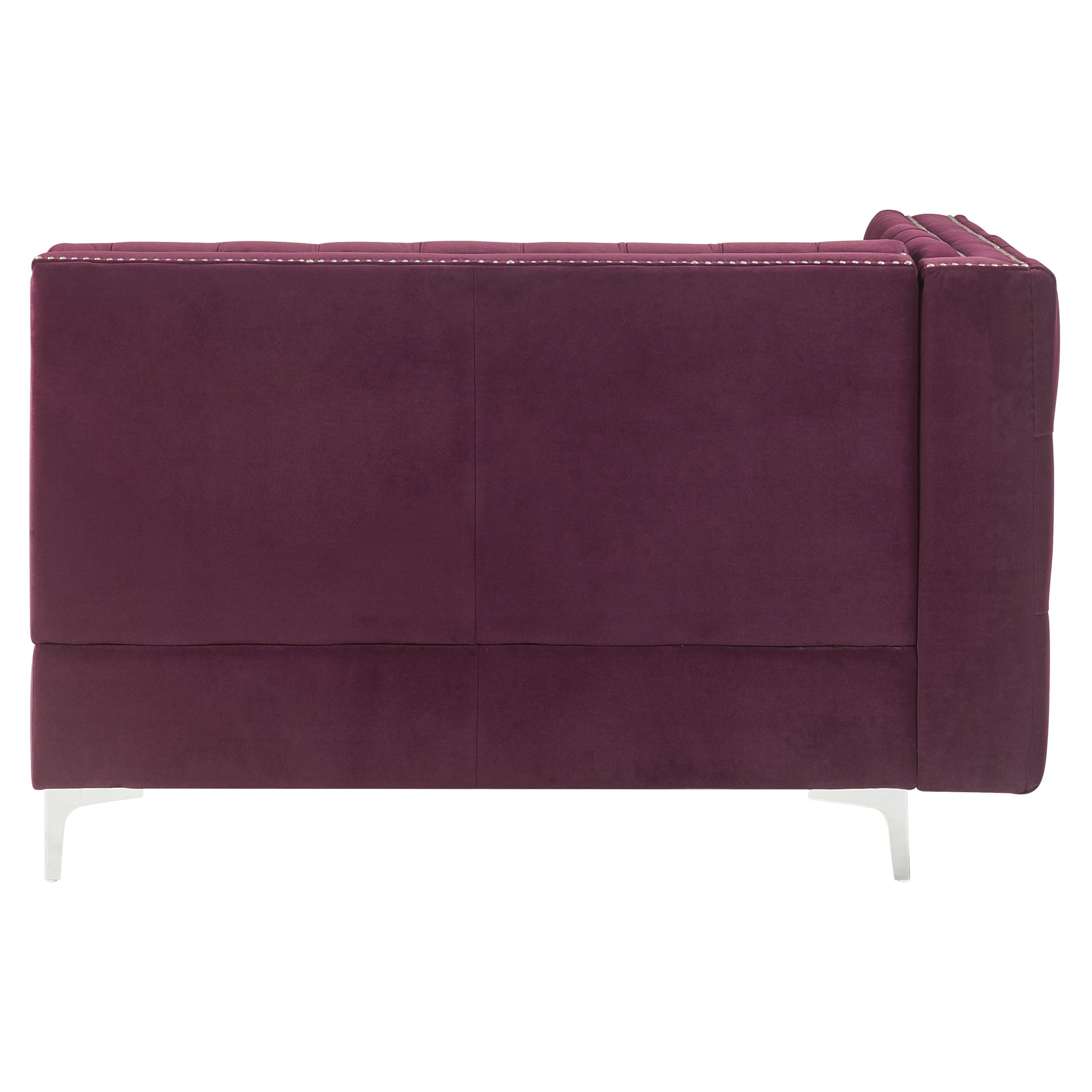 ACME Jaszira Armless Modular Loveseat with 2 Pillows in Burgundy