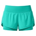 thumbnail image 4 of Aihuaihua Biker Shorts Women Quick Dry 2 in 1 Running High-Split Athletic Short High Waisted Pant with Pocket Tennis Golf Skirt Green XXXL, 4 of 8
