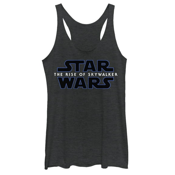 Women's Star Wars: The Rise of Skywalker Classic Logo Racerback Tank Top Black Heather 2X Large